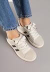 Beżowo-Czarne Sneakersy z Ozdobnymi Paskami Rilanira