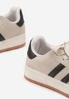 Beżowo-Czarne Sneakersy z Ozdobnymi Paskami Rilanira