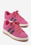 Różowe Sneakersy z Ozdobnymi Paskami Rilanira