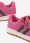 Różowe Sneakersy z Ozdobnymi Paskami Rilanira