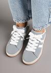 Szaro-Białe Sneakersy z Ozdobnymi Paskami Rilanira