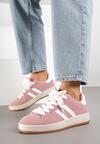 Różowo-Białe Sneakersy z Ozdobnymi Paskami Rilanira