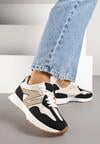 Czarne Sneakersy z Geometrycznym Wzorem Rilestra