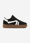 Czarne Sneakersy w Stylu Tenisówek z Paskami Wiatalle