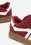 Bordowe Sneakersy w Stylu Tenisówek z Paskami Wiatalle