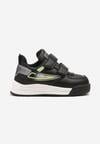 Czarno-Zielone Buty Sportowe Sneakersy ze Skórzaną Wkładką i Cieniowaniem Rilenissa