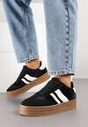 Czarne Sneakersy w Stylu Klasycznych Tenisówek na Grubej Podeszwie Tuluvia