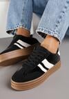 Czarne Sneakersy w Stylu Klasycznych Tenisówek na Grubej Podeszwie Tuluvia