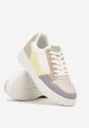 Fioletowe Sneakersy z Geometrycznym Wzorem i Perforacją Idellie