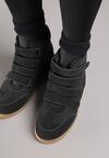 Czarne Sneakersy na Ukrytym Koturnie Farnella