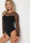 Czarne Body Vices z Transparentnymi Rękawami w Kropki Klavie