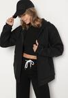 Czarna Rozpinana Bluza z Bawełną i Kapturem Typu Oversize Diosa