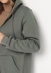 Zielona Rozpinana Bluza z Bawełną i Kapturem Typu Oversize Diosa
