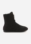 Czarne Sznurowane Sneakersy w Stylu Bokserskim Havanne