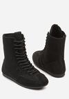 Czarne Sznurowane Sneakersy w Stylu Bokserskim Havanne