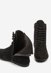 Czarne Sznurowane Sneakersy w Stylu Bokserskim Havanne