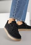 Czarne Sneakersy na Kauczukowej Podeszwie Lurrive
