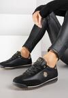 Czarne Sneakersy z Metaliczną Aplikacją Nurrive