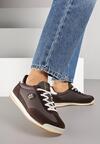 Ciemnobrązowe Sneakersy z Metaliczną Aplikacją Nurrive