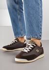 Ciemnobrązowe Sneakersy z Metaliczną Aplikacją Nurrive