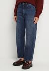 Niebieskie Jeansy Mom Fit High Waist z Bawełny Nelimesa