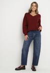 Niebieskie Jeansy Mom Fit High Waist z Bawełny Nelimesa