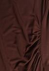 Brązowa Bluzka z Wiskozą i Marszczeniem Furitta