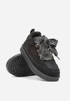 Czarne Sneakersy Śniegowce z Ocieplaną Wyściółką i Szerokimi Sznurówkami Naleia