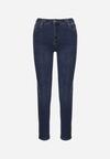 Niebieskie Jeansy z Domieszką Wiskozy o Kroju Skinny z Regularnym Stanem Zenisa