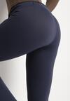 Niebieskie Legginsy z Wysokim Stanem i Szeroką Gumką w Pasie Lalar