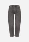 Szare Jeansy Mom Fit z Wysokim Stanem Rallanda
