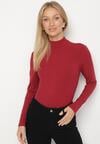 Bordowa Bluzka Golf Typu Longsleeve Altera