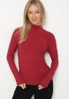 Bordowa Bluzka Golf Typu Longsleeve Altera