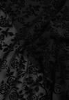 Czarna Dopasowana Sukienka Koktajlowa z Wiskozą z Welurowym Wzorem Kwiatów Alerre