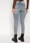 Niebieskie Jeansy Skinny z Bawełną z Regularnym Stanem Tevalka