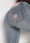 Niebieskie Jeansy Skinny z Bawełną z Regularnym Stanem Tevalka