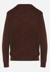 Brązowy Klasyczny Sweter z Wełną Mailira