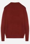 Bordowy Klasyczny Sweter z Wełną Mailira