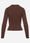Brązowa Bluzka ana Bluzka Typu Longsleeve Lisfia