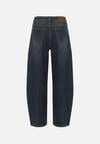 Niebieskie Szerokie Jeansy Mom Fit z Wysokim Stanem Delennia