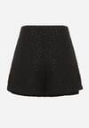 Czarne Spódnico-Szorty z Wełną i Cekinami Fedara