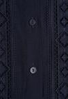 Granatowa Koszula ze Stójką i Koronką Argochis