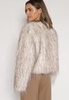Biała Futrzana Kurtka z Cieniowanym Wzorem Tusvella