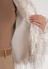 Biała Futrzana Kurtka z Cieniowanym Wzorem Tusvella