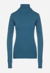 Granatowy Golf Sweter z Wiskozą i Kaszmirem Zailaya