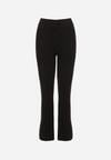 Czarne Spodnie Dzwony z Dzianiny z Wiskozą Zetiva