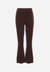 Brązowe Spodnie Dzwony z Dzianiny z Wiskozą Zetiva