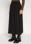 Czarna Bawełniana Spódnica o Rozkloszowanym Kroju Tusnara