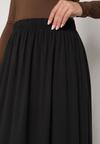 Czarna Bawełniana Spódnica o Rozkloszowanym Kroju Tusnara