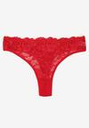 Czerwone Koronkowe Majtki Stringi z Bawełny Venalora